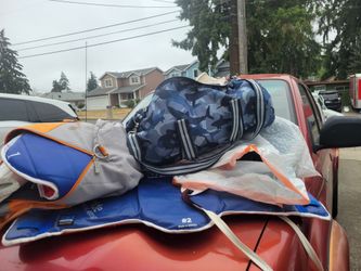 Taekwondo gears and freestanding kick bag