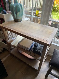 Rustic wood console table entryway shelf