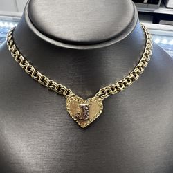 10k Chino Link Heart Chain