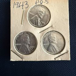 1943 P D S **STEEL Wheatback Set