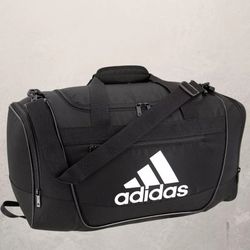 Adidas Defender IV Small Duffle Bag Black Durable Zip Pockets Shoulder Strap