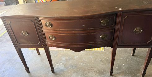 Vintage Wood Writing Desk / Console Table – Solid & Stylish