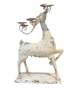 Iron deer candle holder