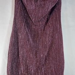Night Drive Plum Purple Sparkly Strapless Bodycon Dress