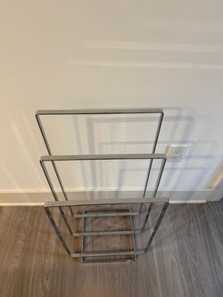 Chrome Metal Towel Rack Freestanding 3-Bar