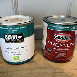 2 New Quarts Of Latex Paint -blues -$5 Each