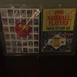 1990 baseball players trivia sticker kit (never opened)