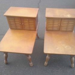 Vintage Solid Wood End Tables