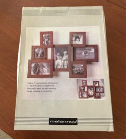 New Melannco Walnut 7-Opening Three Dimensional Photo Collage Frame