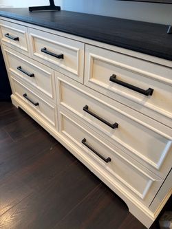 Bedroom dresser side table set
