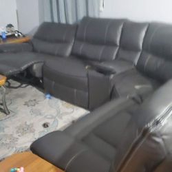 5 Piece Leather Sectional 