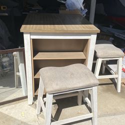 Dining Set With 3 Stools