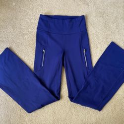 Athleta Purple Fleece Lined Bootcut Leggings 