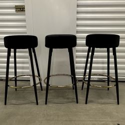 Modern Round Bar Stools Set of 3