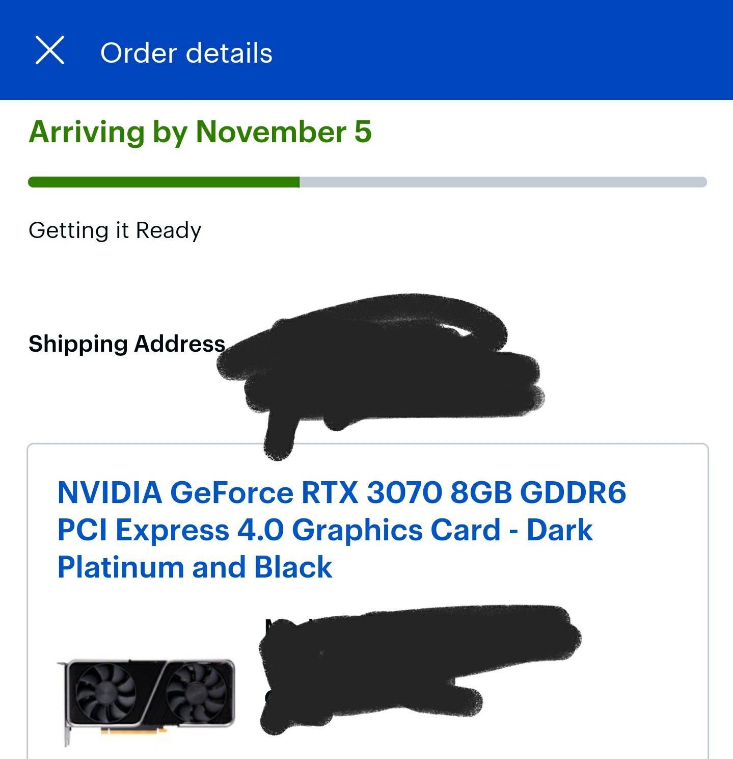 NVIDIA GeForce RTX 3070 Founders Edition 8GB GDDR6 Graphics Card CONFIRMED ORDER