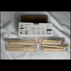 6 pack Tripod 12 inch Easels,Pine Wood Finish for Displaying Small to Medium Canvases 12 x 9 x 8 in