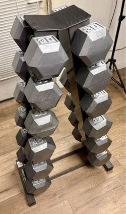 Set Of Set Of Cast Iron Hex Dumbbells From 30s to 55s Pounders ( Total: 510 lbs. ) [  NO RACK INCLUDED - yes you can Buy It $