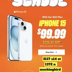 📱✨ Back to School, Back to Savings! ✨📱 iPhone 15 for ONLY $99.99 when you switch with our $60 plan! 🎉🔥