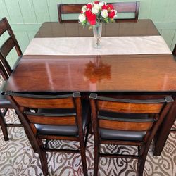 Heigh Table With 6 Chairs & Bench (Great Condition All)