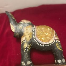 Vintage Pattachitra Wood Handcrafted Elephant 