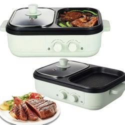 US Plug Electric Hot Pot with Non-Stick Coating Multifunctional for Frying Baking Barbecuing High-Quality Cooker