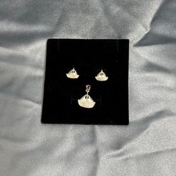Sterling Silver Sailboat Jewelry Set