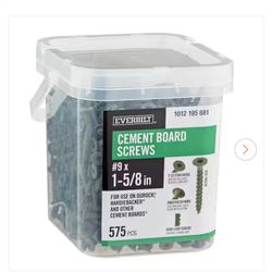9 x 1-5/8 in. Ribbed Flat Head T25 Star Drive Cement Board Screw (575-Pack)