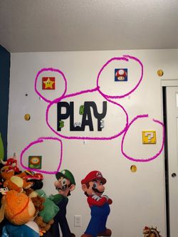 Gamer/ Mario room decoration