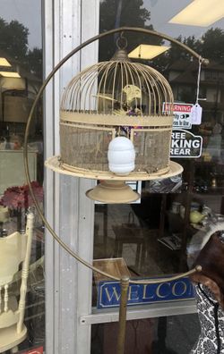 Hendrix antique birdcage with stand