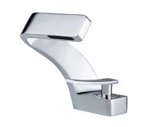 6911: New Chrome Bathroom Sink Faucet, Single Hole Faucet for Bathroom Sink, Solid Brass Single Handle Lavatory Vanity Sink Faucet with Two US Standar