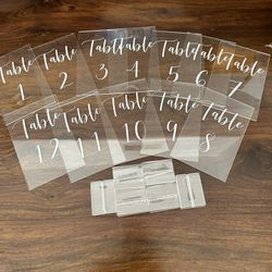 Wedding Acrylic Table Number Signs Set Of 14