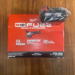 Milwaukee M18 Fuel Brushless 4 1/2” -5” Grinder Paddle Switch (2880-20) & M18 5.0 Ah Battery 