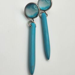Turquoise Stone Drop Earrings 