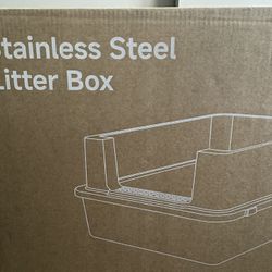 Stainless Steel Litter Box - 28" Extra Large XXXL Cat Litter Box with High Sides