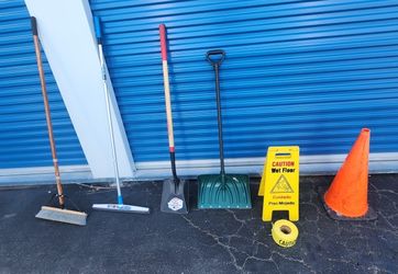Used Cleaning & Safety tools – Brooms, Shovels, Cones, & More