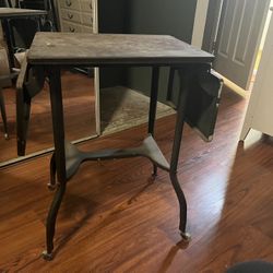 Vintage Metal Rolling Drop Leaf Typewriter Table