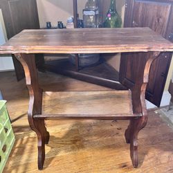 Antique vintage pine wood book rack