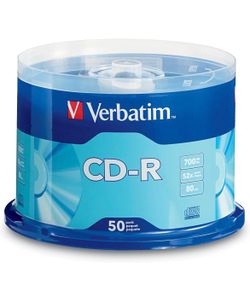 50 pack Verbatim 52X Printable CD-R 700MB Media Disc Spindle