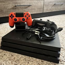 PS4 Pro with 2 Controllers and Charging station