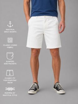 Nautica Cotton Deck Shorts 9" Inseam Khaki Beige Size 36