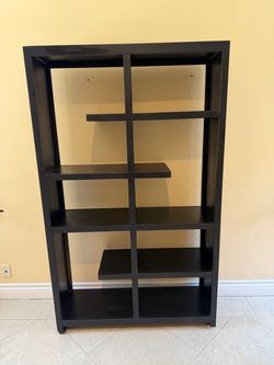 Black wooden bookshelf ( from Scandinavian designs furniture ) 43x13 H71”
