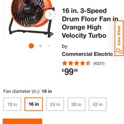 16 Inch Commercial Fan