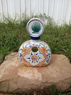 Tequila Los Azulejos Bottle Handpainted
