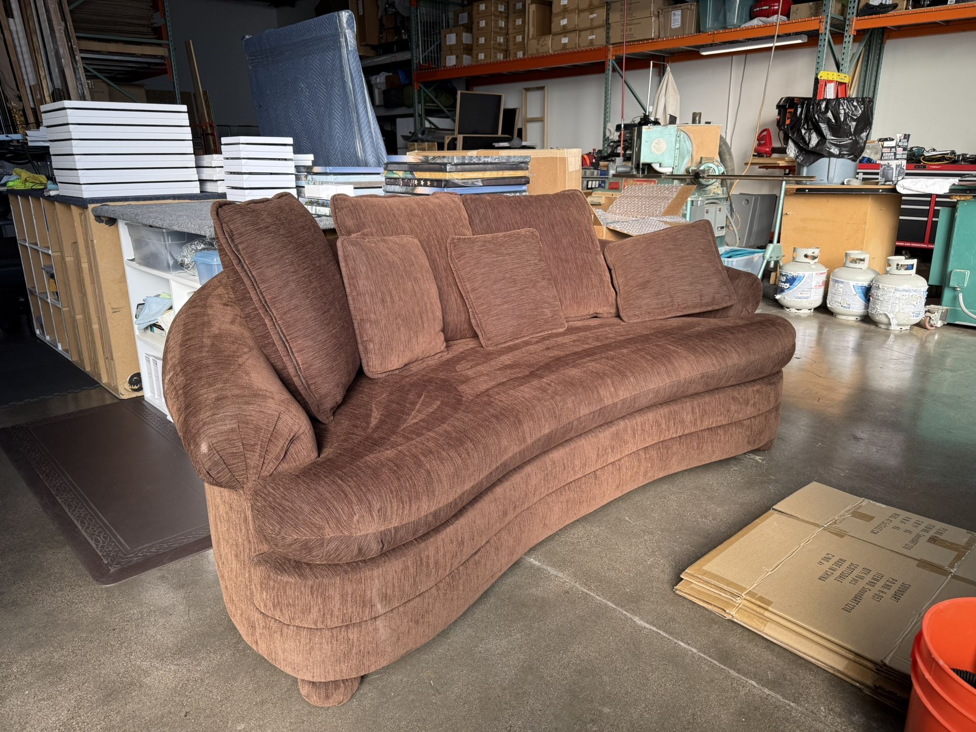 Living room Corner Sofa - Brown Suede - Look At My Other Listings