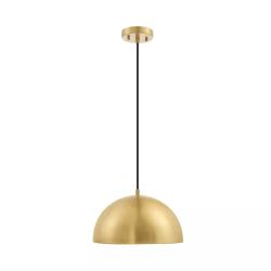 Novogratz x Globe Electric 'Hazel' 1-Light Matte Brass Shaded Pendant Light
