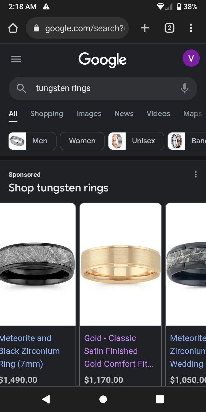 Gold Tungsten Carbide Ring