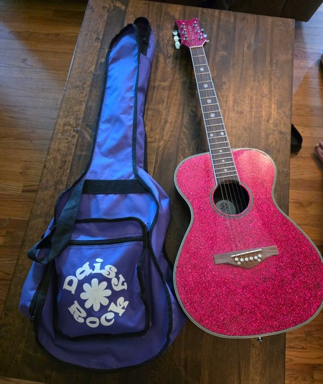 Daisy Rock Acoustic Guitar With Stand 