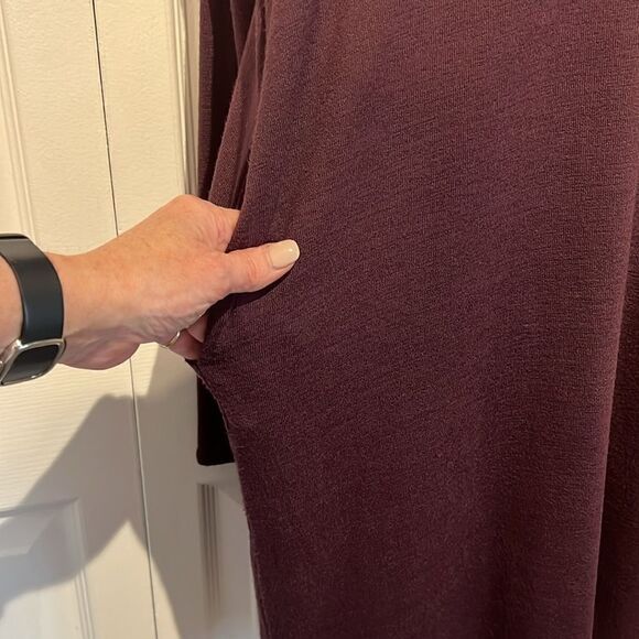 Aritzia Wilfred Free Burgundy Long Sleeve Dress Size XS