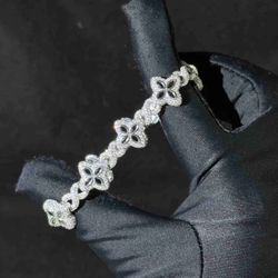 Moissanite Bracelet - Silver - 7.5 Inch