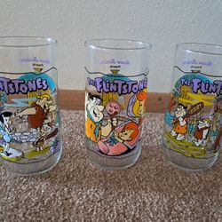 Collectible Flintstones Drinking Glasses (sold as  set)